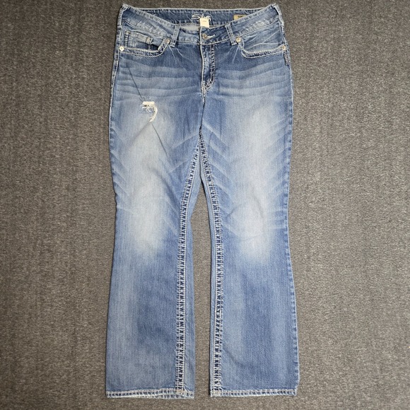 Silver Jeans Womens Size 14 / 32x31 Blue Suki Bootcut Mid Rise Stretch Western - Picture 1 of 16